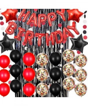 Black and Red Birthday Decorations Birthday Party Balloons Supplies Happy Birthday Banner Balloons (Any Age) - CR190HIL26O $1...
