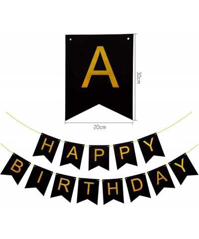 Black & Gold Party Decorations - Happy Birthday Banner- Perfect for Any Birthday Party (Black & Gold Birthday Banner) - Black...