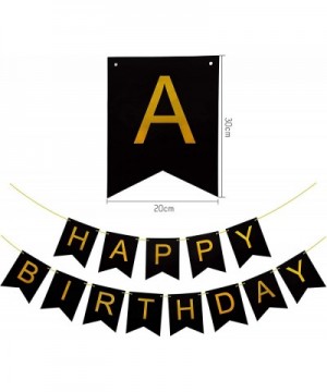 Black & Gold Party Decorations - Happy Birthday Banner- Perfect for Any Birthday Party (Black & Gold Birthday Banner) - Black...