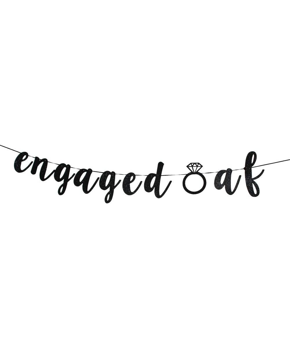 Engaged AF Banner -Engagement Party-Bachelorette Party Photo Props(Black). - CX18X52TWYE $8.36 Banners & Garlands