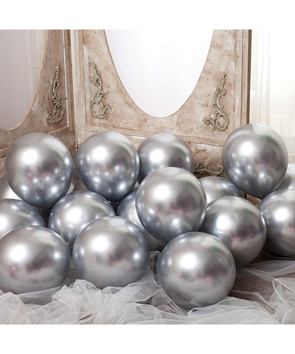 12 inch Silver Metallic Balloons Quality Silver Chrome Balloons Premium Latex Balloons Helium Balloons Party Decoration Suppl...