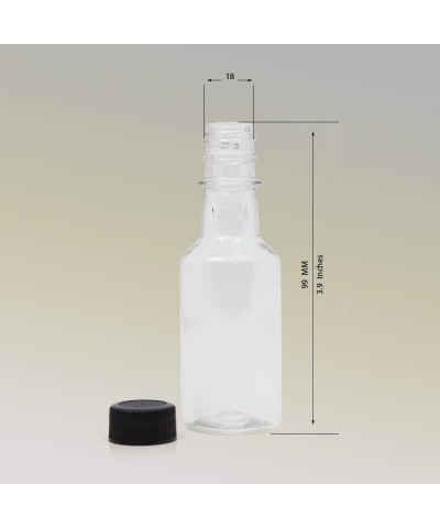 baker Mini 50ml Liquor Bottles - Set of Clear Plastic Alcohol Shot Bottle with Black Cap - Great for Weddings- Party Favors a...