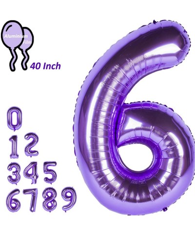 Giant Number Balloons Purple Party Ballons 40 Inch Helium Foil Mylar Balloons (6) - 6 - C318SK36L4K $5.28 Balloons