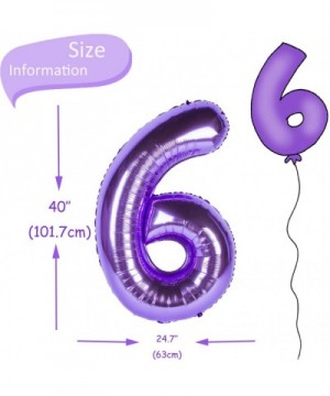 Giant Number Balloons Purple Party Ballons 40 Inch Helium Foil Mylar Balloons (6) - 6 - C318SK36L4K $5.28 Balloons