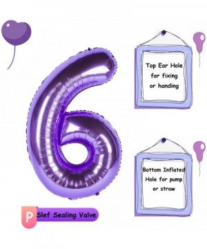 Giant Number Balloons Purple Party Ballons 40 Inch Helium Foil Mylar Balloons (6) - 6 - C318SK36L4K $5.28 Balloons