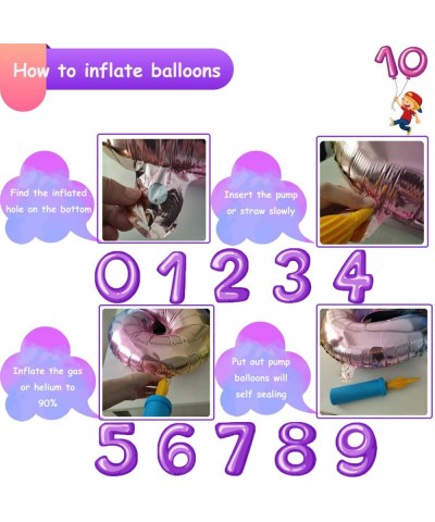 Giant Number Balloons Purple Party Ballons 40 Inch Helium Foil Mylar Balloons (6) - 6 - C318SK36L4K $5.28 Balloons