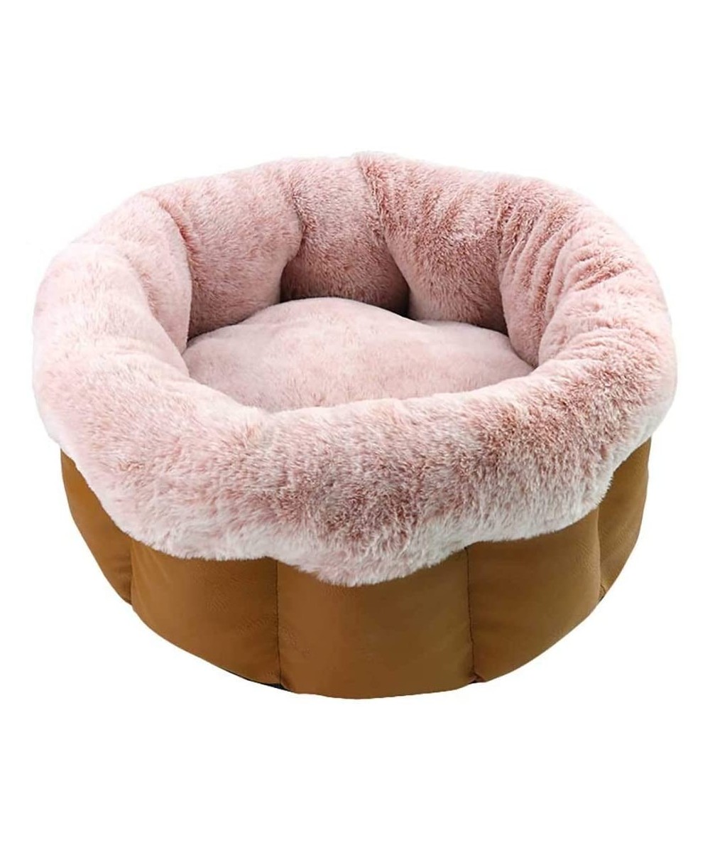 Fashion Dog Bed Kennel Small Cat Pet Puppy Round Bed House Soft Warm Pad Nest- Machine Washable Coral Velvet Self-Warming Pet...