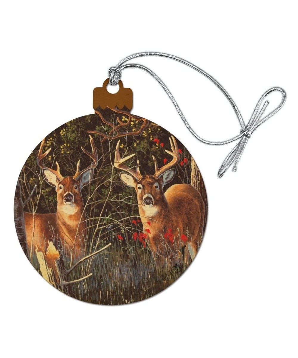 Deer in The Woods Wood Christmas Tree Holiday Ornament - CY18C6WX3CC $8.46 Ornaments