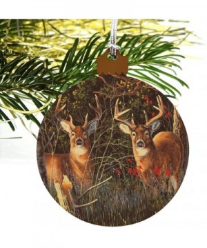 Deer in The Woods Wood Christmas Tree Holiday Ornament - CY18C6WX3CC $8.46 Ornaments