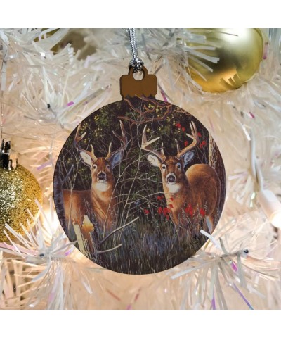 Deer in The Woods Wood Christmas Tree Holiday Ornament - CY18C6WX3CC $8.46 Ornaments