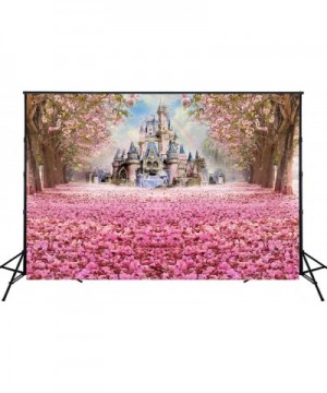 Photography Backdrop Beautiful Pink Woods Children Princess Girls Photo Booth Backdrop Studio Props with Flowers on The Floor...