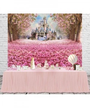 Photography Backdrop Beautiful Pink Woods Children Princess Girls Photo Booth Backdrop Studio Props with Flowers on The Floor...