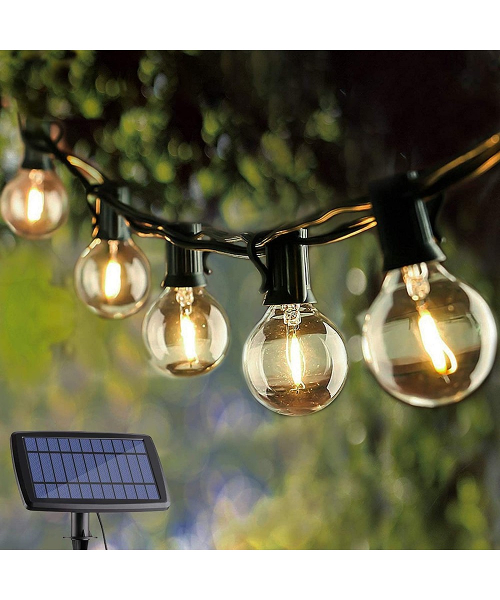 Solar Outdoor String Lights 25Ft Globe Patio Lighting G40 LED Bulbs UL Listed for Outside Yard Gazebo Party Wedding Porch Gar...