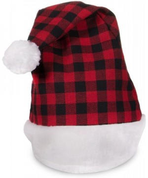 Plaid Santa Hat + LED Christmas Bulb Necklace Kit for Ugly Sweater Xmas Holiday Party - CN1860YXAQS $14.09 Hats