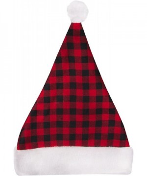 Plaid Santa Hat + LED Christmas Bulb Necklace Kit for Ugly Sweater Xmas Holiday Party - CN1860YXAQS $14.09 Hats