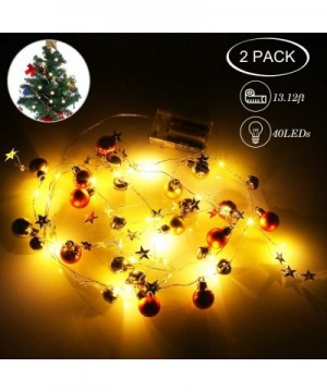 Christmas String Lights 2 Pack- Garland with Lights Battery Operated-Total 40 LED 13.12ft Waterproof Fairy String Lights for ...