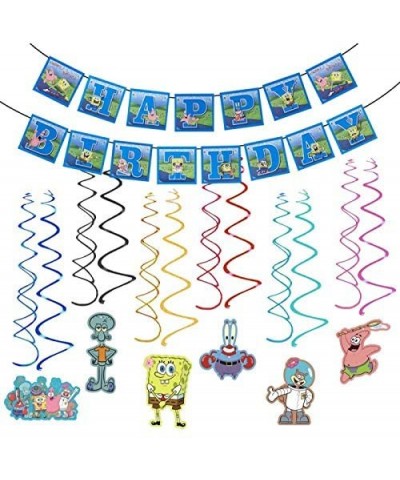 Spongebob Squarepants Birthday Party Supplies Decorations-31PCS Spongebob Squarepants Hanging Swirl Decorations with Spongebo...