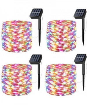 Solar Fairy Lights- 4 Pack 100 LED Solar String Lights 33 Feet 8 Modes Copper Wire Lights Waterproof Outdoor Twinkle Lights f...