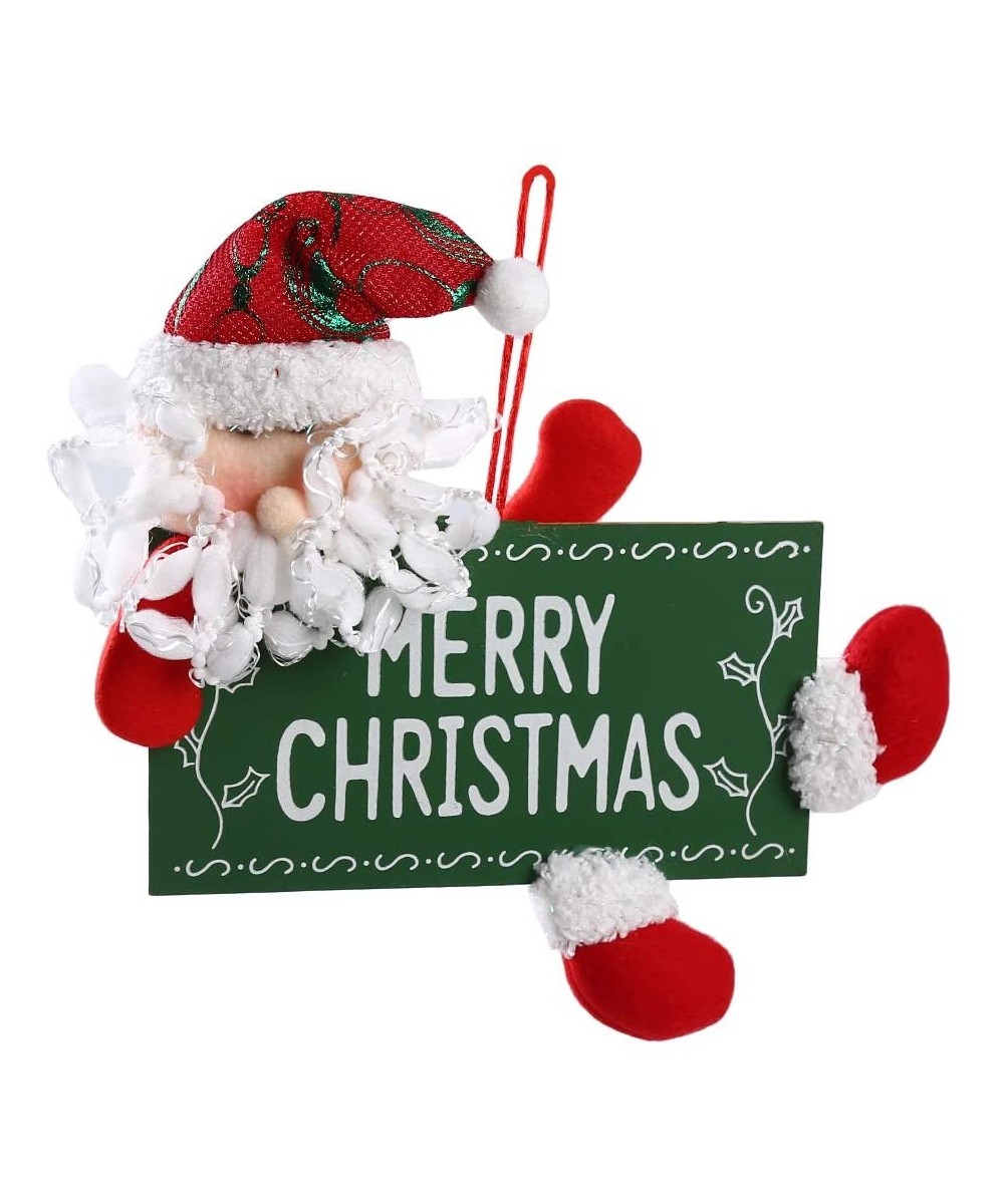 Christmas Door Hanging Sign Santa Cloth Hanging Plaque Wall Hanging Porch Yard Door Decorative-Old Man (red hat) - Old Man (R...