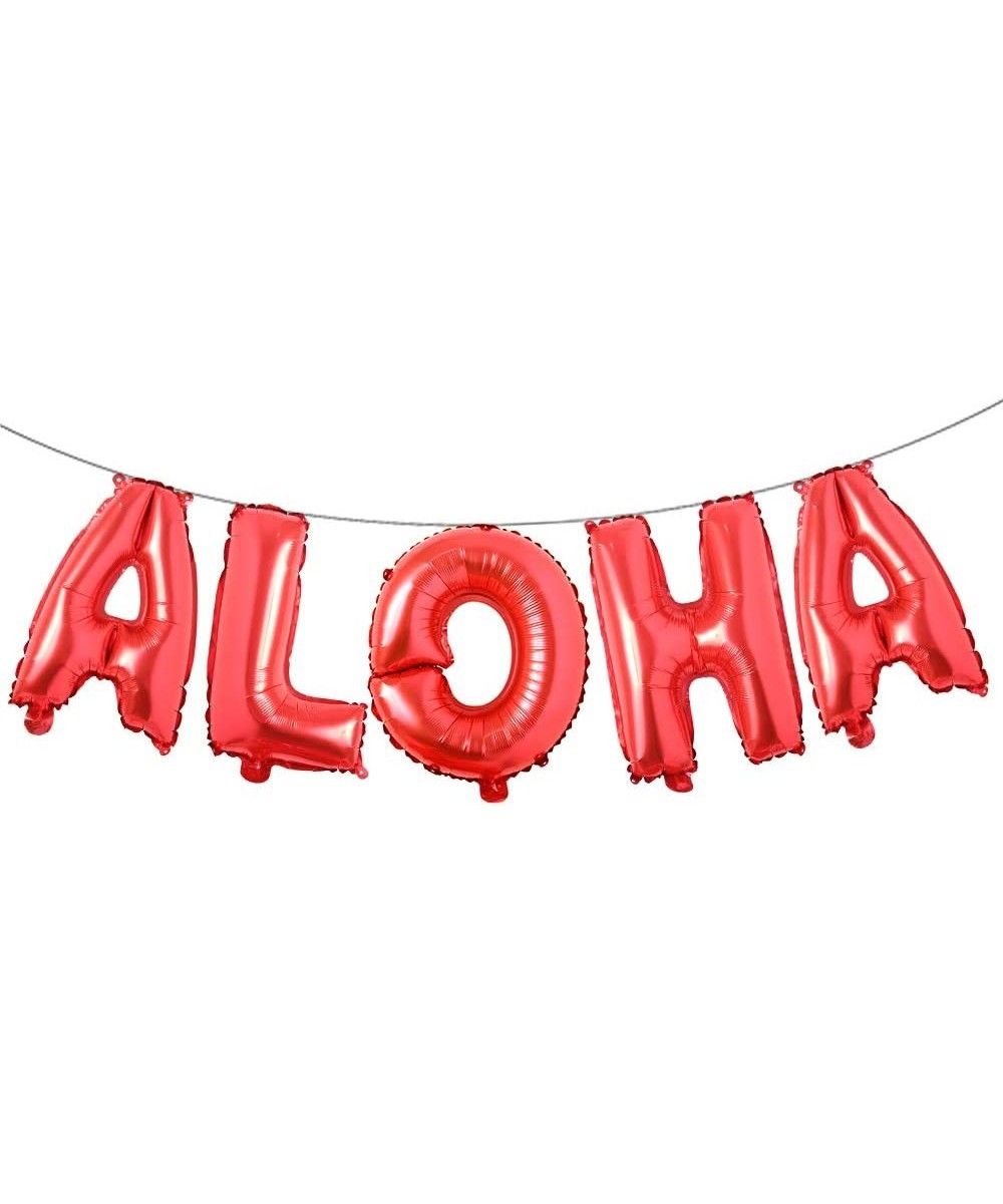 16 inch Tropical Hawaii Party Decorations Balloons Banner Aloha Foil Balloon Wedding Birthday Party Supplies (Aloha Red) - Al...