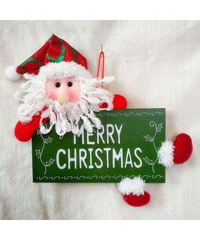 Christmas Door Hanging Sign Santa Cloth Hanging Plaque Wall Hanging Porch Yard Door Decorative-Old Man (red hat) - Old Man (R...