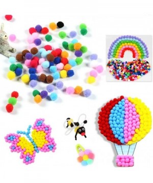 Premium 400 PCS 15mm Champagne Color Pom Poms- Craft Pom Pom Balls- Colorful Pompoms for DIY Creative Crafts Decorations- Kid...