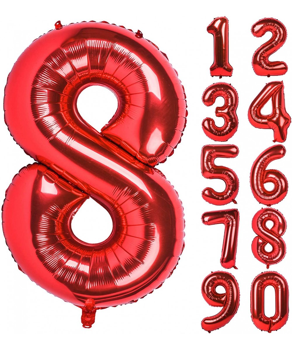 40 Inch Red Large Numbers 0-9 Birthday Party Decorations Helium Foil Mylar Big Number Balloon Digital 8 - Red 8 - CZ18WU86W9R...