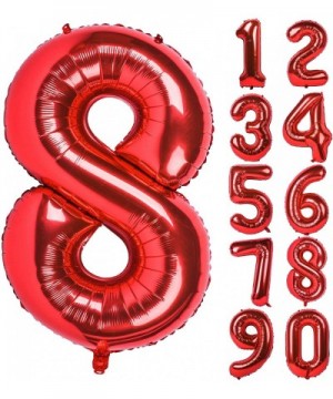 40 Inch Red Large Numbers 0-9 Birthday Party Decorations Helium Foil Mylar Big Number Balloon Digital 8 - Red 8 - CZ18WU86W9R...