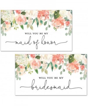 Peach Floral Bridesmaid Proposal Mini Champagne Bottle Labels - Set of 12 - C318OQU6CWL $11.91 Favors