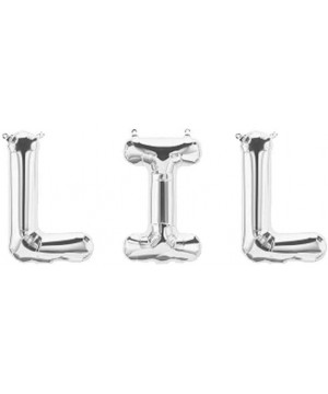 Lil Balloons 16" Lil Letter Balloons Banner Sorority Sister Little Balloons Big Little Reveal Day Props (Silver) - Silver - C...