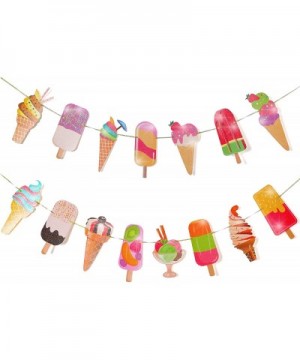 Ice Cream Party Decoration-2 Pack Ice Cream Banner Popsicle Garland for Kid's Ice Cream Theme Birthday Party Summer Pool Beac...