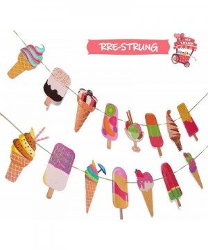 Ice Cream Party Decoration-2 Pack Ice Cream Banner Popsicle Garland for Kid's Ice Cream Theme Birthday Party Summer Pool Beac...