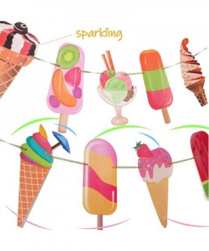 Ice Cream Party Decoration-2 Pack Ice Cream Banner Popsicle Garland for Kid's Ice Cream Theme Birthday Party Summer Pool Beac...