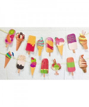 Ice Cream Party Decoration-2 Pack Ice Cream Banner Popsicle Garland for Kid's Ice Cream Theme Birthday Party Summer Pool Beac...