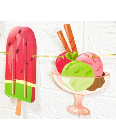 Ice Cream Party Decoration-2 Pack Ice Cream Banner Popsicle Garland for Kid's Ice Cream Theme Birthday Party Summer Pool Beac...