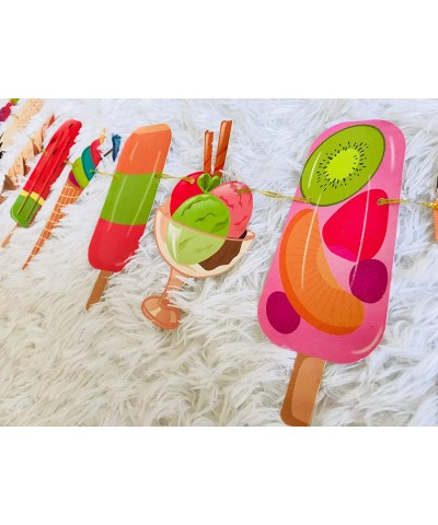 Ice Cream Party Decoration-2 Pack Ice Cream Banner Popsicle Garland for Kid's Ice Cream Theme Birthday Party Summer Pool Beac...