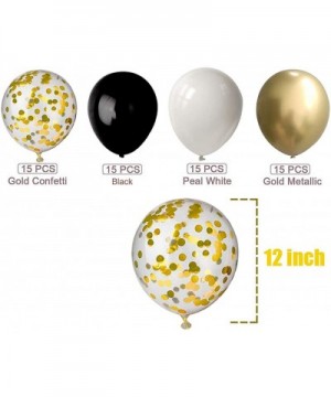 60 black and gold multicolored balloons 30.48 cm white pearls and gold metal party balloons for holiday birthday party decora...