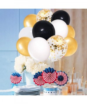 60 black and gold multicolored balloons 30.48 cm white pearls and gold metal party balloons for holiday birthday party decora...