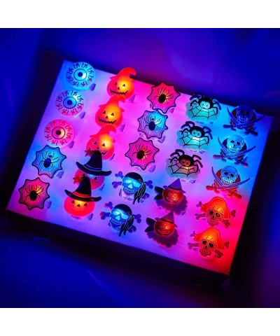 50Pc Halloween Party Favors LED Flash Rings Halloween Gifts for Kids and Adults Halloween Treats Non Candy Gift Bag Fillers G...