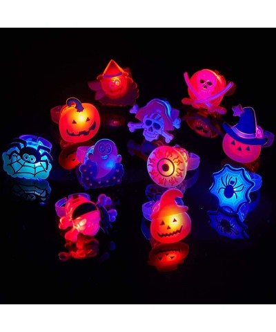 50Pc Halloween Party Favors LED Flash Rings Halloween Gifts for Kids and Adults Halloween Treats Non Candy Gift Bag Fillers G...