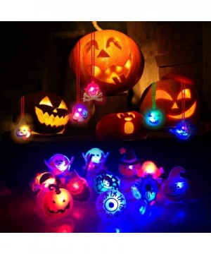 50Pc Halloween Party Favors LED Flash Rings Halloween Gifts for Kids and Adults Halloween Treats Non Candy Gift Bag Fillers G...