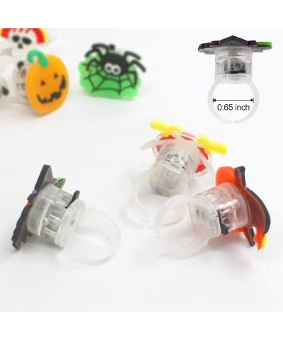 50Pc Halloween Party Favors LED Flash Rings Halloween Gifts for Kids and Adults Halloween Treats Non Candy Gift Bag Fillers G...