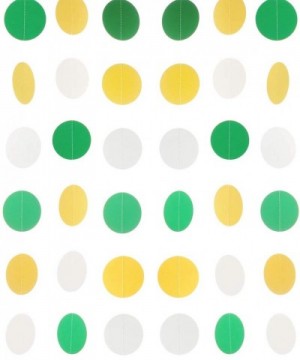 Paper Garland Circle Dots Hanging Decoration- 2.5" in Diameter-10-feet (Yellow-Green-White- 2pc) - Yellow-green-white - CO18Q...