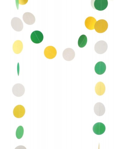 Paper Garland Circle Dots Hanging Decoration- 2.5" in Diameter-10-feet (Yellow-Green-White- 2pc) - Yellow-green-white - CO18Q...