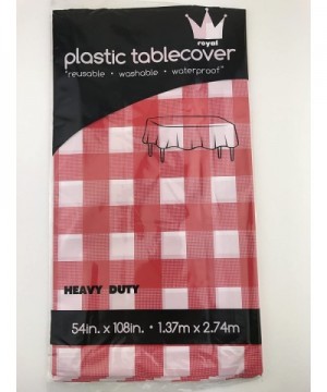 Pack of 12 54 x 108 Plastic Table Cloth- Plastic Party Table Cover- Reusable Plastic Table Cloth- Disposable Rectangular Tabl...
