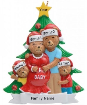 Pregnant Bear Family of 4 Personalized Ornament - Family of 4 - CI18HLRM6UZ $15.36 Ornaments