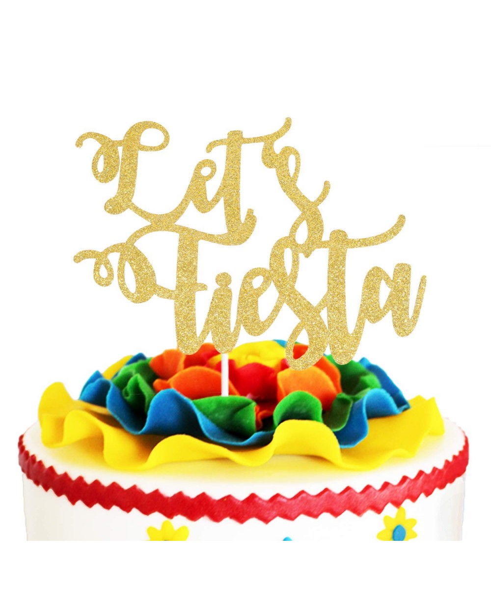 Let's Fiesta Cake Topper - Mexican Chilli Festival Carnival Feliz Cumpleanos Cake Décor - Wedding Engagement First Birthday -...