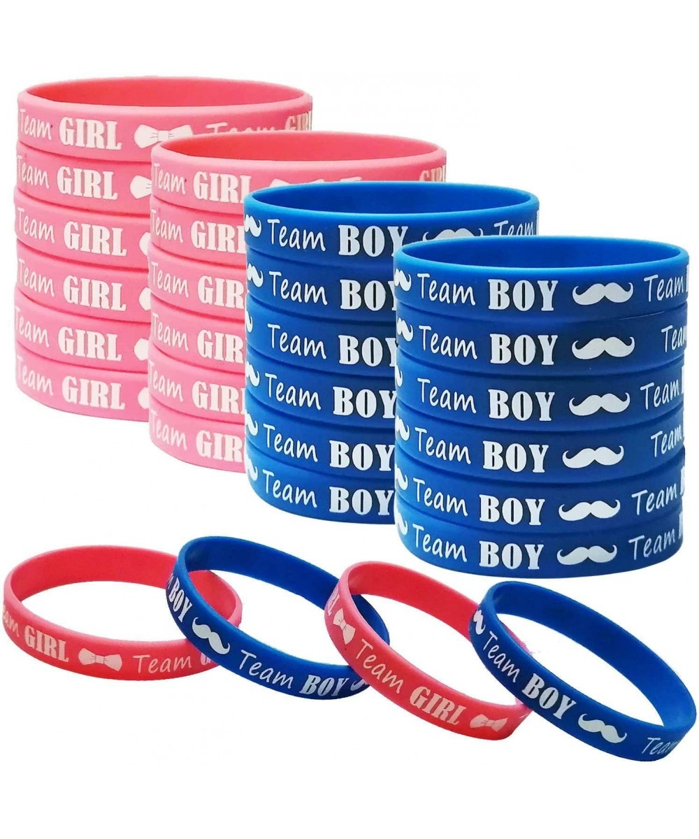 48PCS Gender Reveal Party Rubber Bracelets - Boy or Girl Baby Shower Party Supplies Favors Gifts/Goodie Bag Stuffers Team Boy...