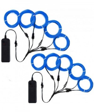 Neon EL Wire Blue Lights-2 Pack 5 in 1 Meter EL Wire Kits (Blue) - Blue - CQ18AOS7ZXH $7.05 Rope Lights