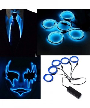 Neon EL Wire Blue Lights-2 Pack 5 in 1 Meter EL Wire Kits (Blue) - Blue - CQ18AOS7ZXH $7.05 Rope Lights
